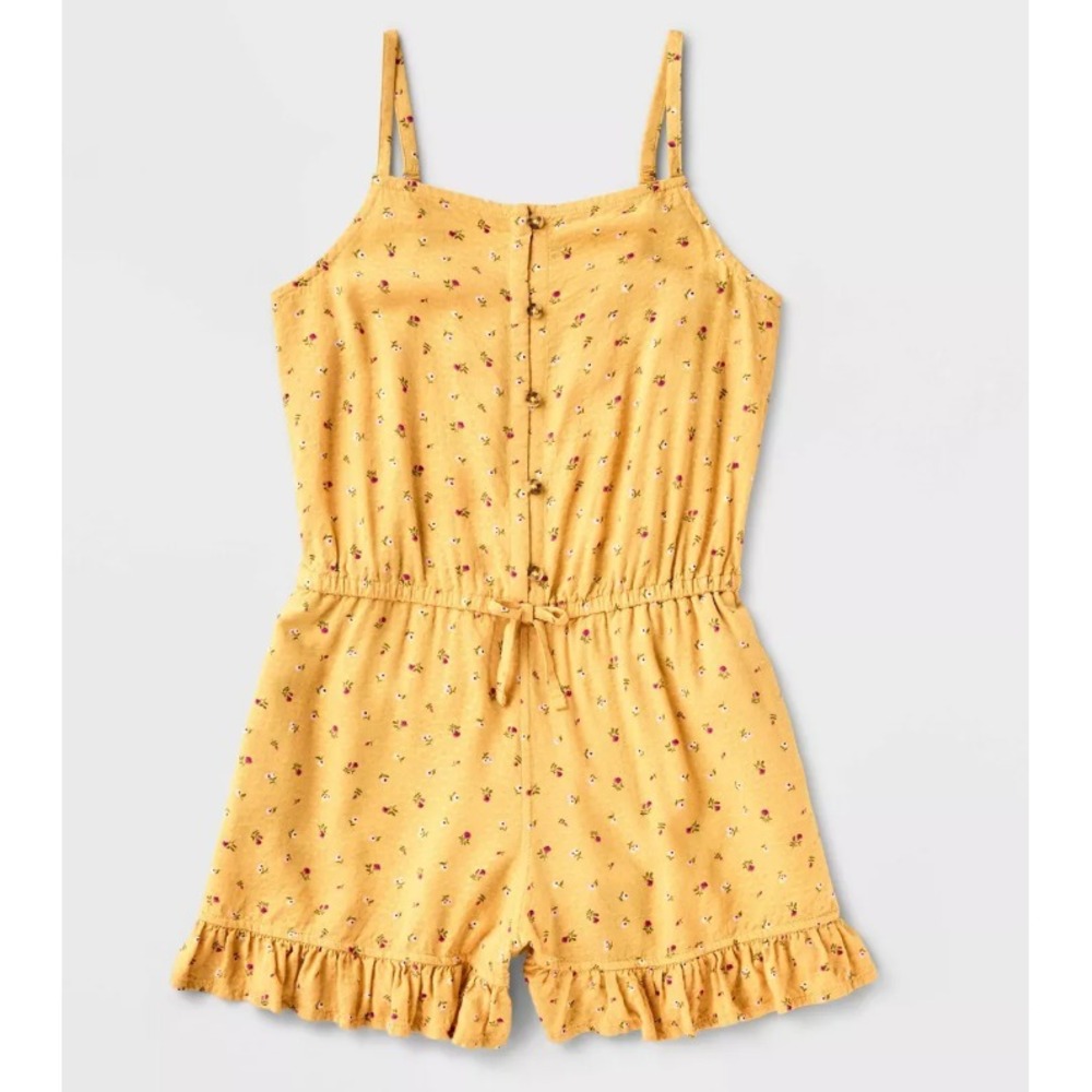 Girls' Adaptive Sleeveless‎ Floral Romper, Medium